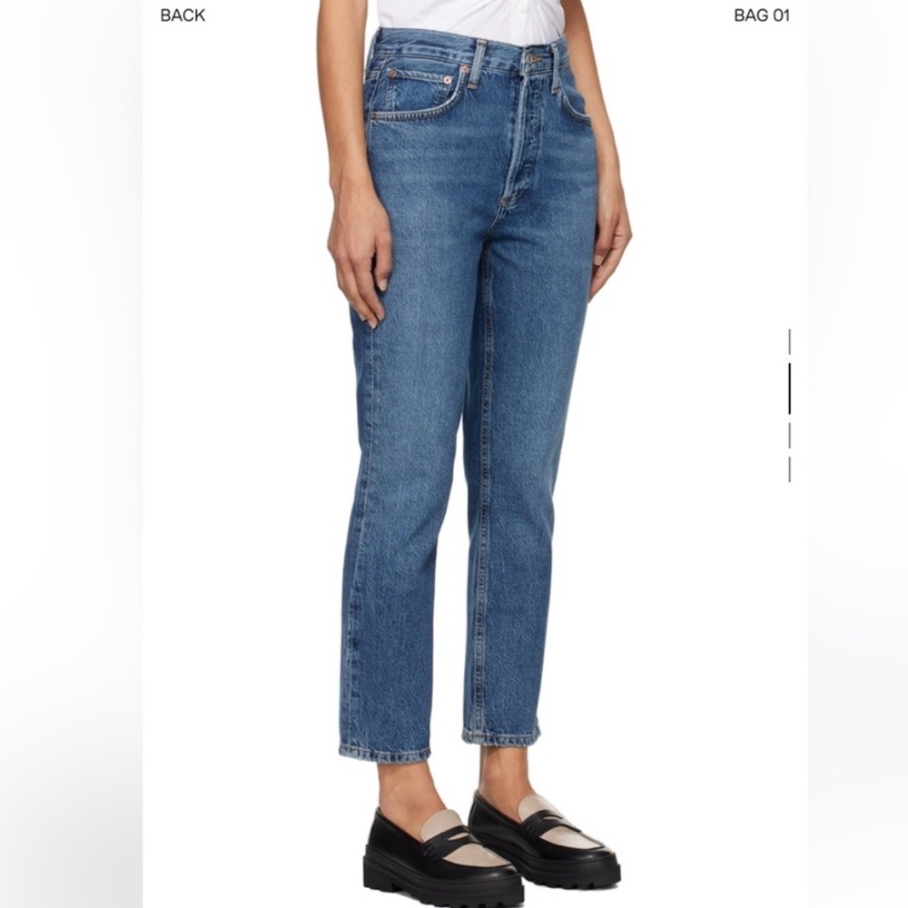 Agolde Classic Cropped Straight-Leg Jeans in Medium Blue